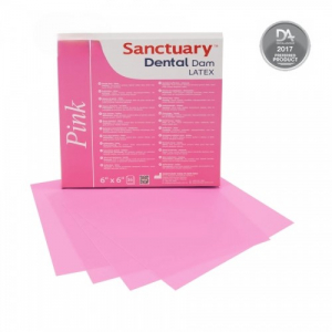 Листы для рабердама Dental Dam латексныеРОЗОВЫЕ средние уп/36шт 152х152мм(запах мяты)