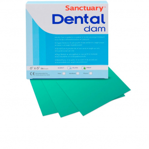 Листы для рабердама Dental Dam(аналог Blossom) латексные ЗЕЛЕНЫЕ плотные уп/36шт152х152мм запах мяты