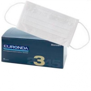 Маски 3-х слойные Euronda MONOART® белые (50шт)
