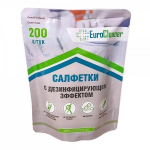 Салфетки дезинфицирующие EURO CLEANER запасные блоки (уп/200шт)