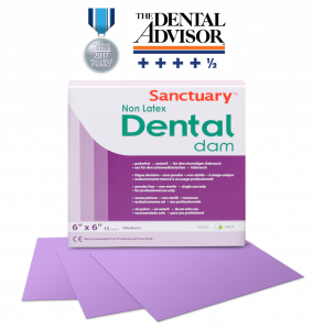 Листы для рабердама Dental Dam (аналог Blossom) безлатексные ФИОЛЕТОВЫЕ уп/15шт 152х152мм (мята)