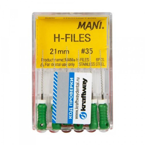 H-Files 21 мм №35 корневой бурав ручной (6 шт) MANI