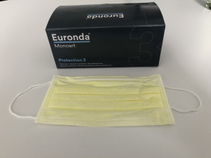 Маски 3-х слойные Euronda MONOART® желтые (50шт)