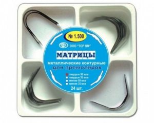 Матрицы металлические ТОР, 1.500 контурные, универсальные для премоляров 50мкм уп/24шт.