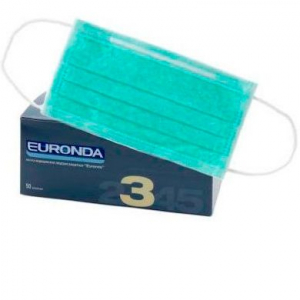 Маски 3-х слойные Euronda MONOART® зеленые (50шт)